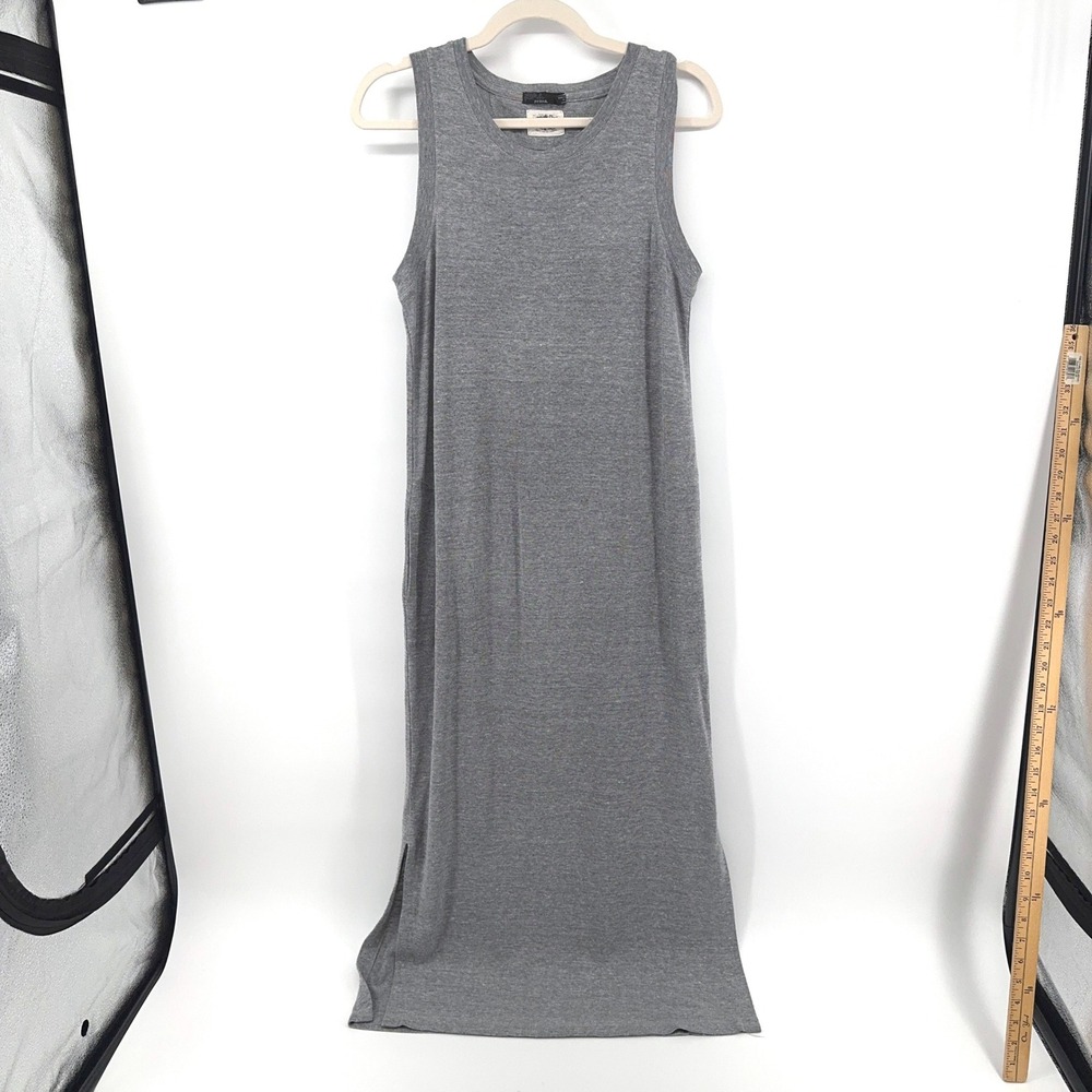 Prana Maxi Dress Womens M Gray Hemp Sleeveless Casual Sustainable Minimalist